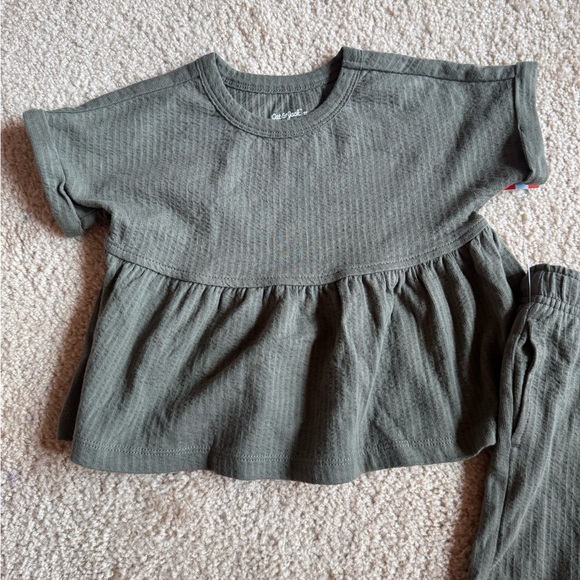 Cat & Jack Olive Green Ribbed Two-Piece Set - Picture 2 of 3
